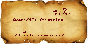 Arendás Krisztina névjegykártya