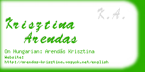 krisztina arendas business card