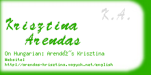 krisztina arendas business card